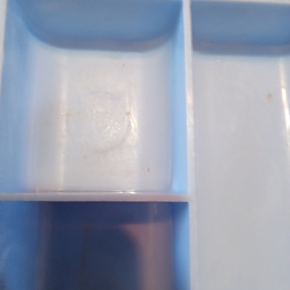 Vanity Drawer Organizer 1960s Powder Blue Plastic 9.5" X 8" Desk Organizer VTG - Picture 5 of 8